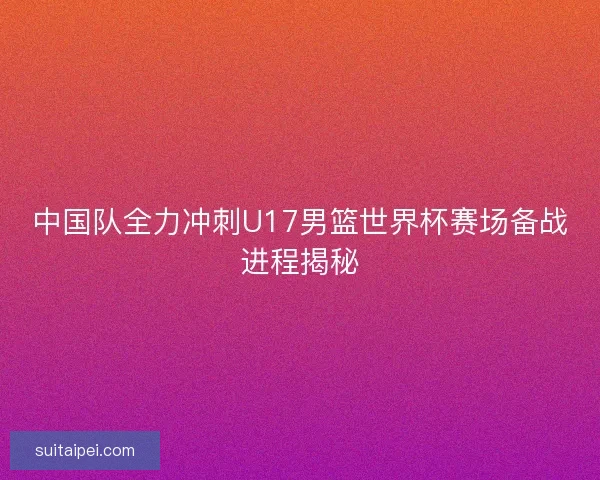 中国队全力冲刺U17男篮世界杯赛场备战进程揭秘